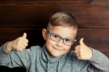 pediatric boy thumbs up